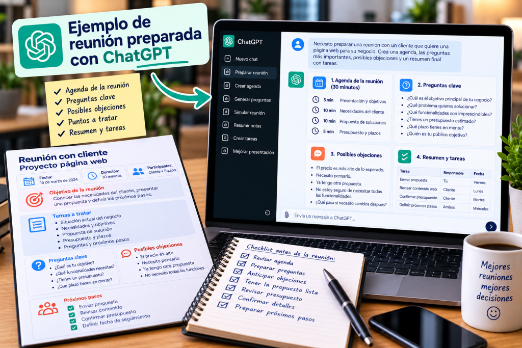 Ejemplo de preparación de una reunión con ChatGPT