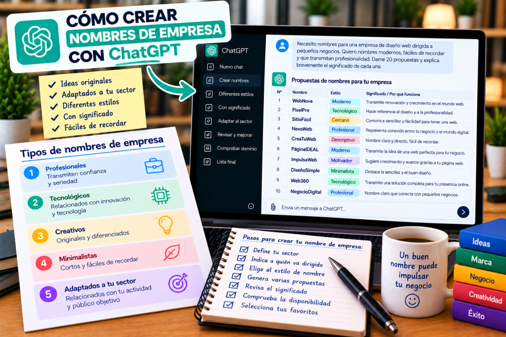 Cómo crear nombres de empresa con ChatGPT
