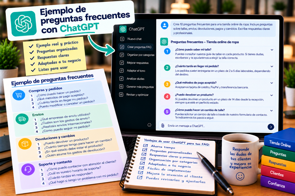 Ejemplo de preguntas frecuentes creadas con ChatGPT
