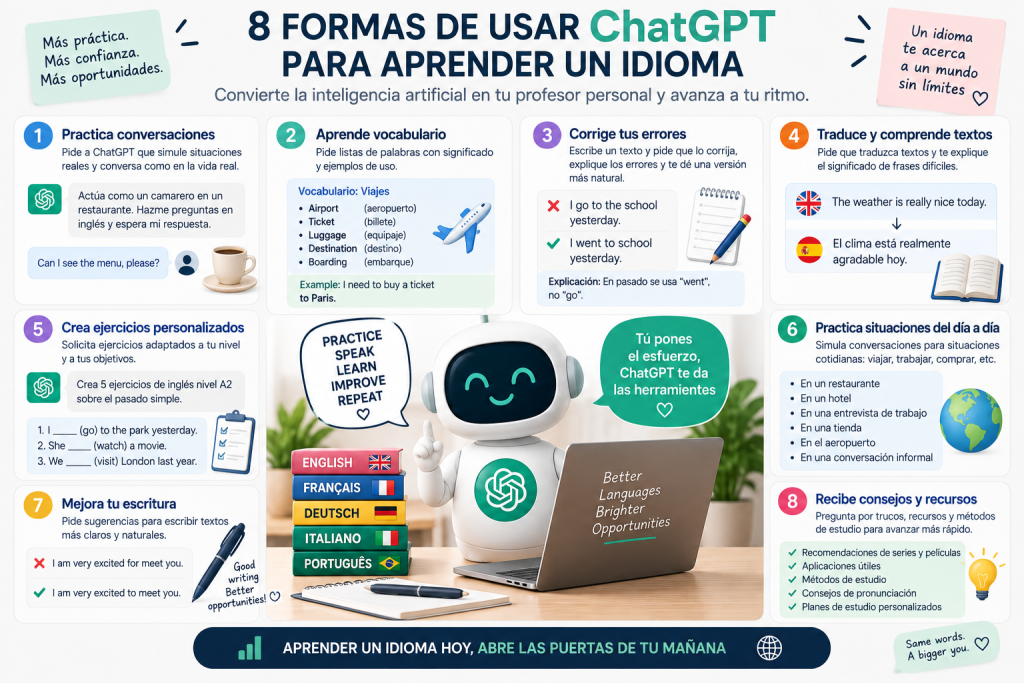 Formas de usar ChatGPT para aprender un idioma