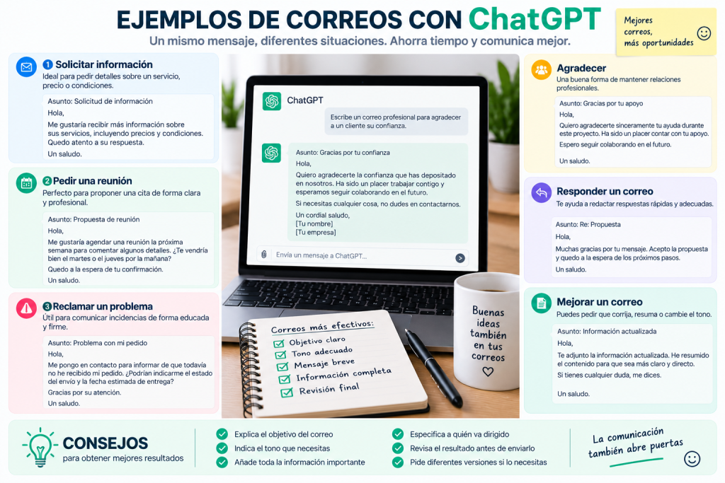 Ejemplos de correos con ChatGPT