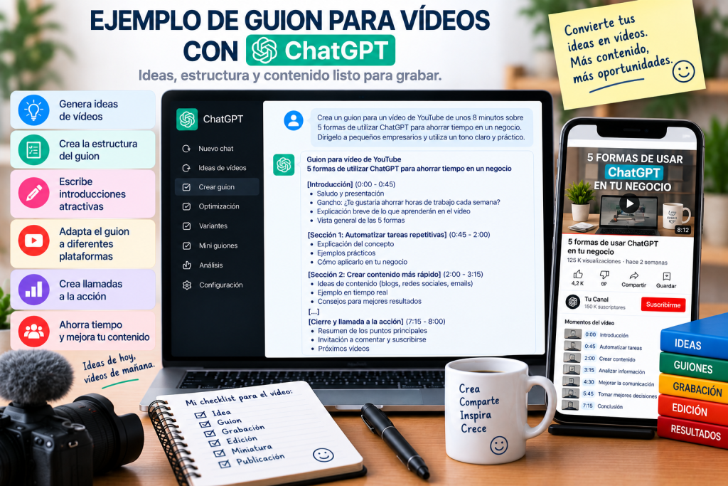 Ejemplo de guion para vídeos creado con ChatGPT