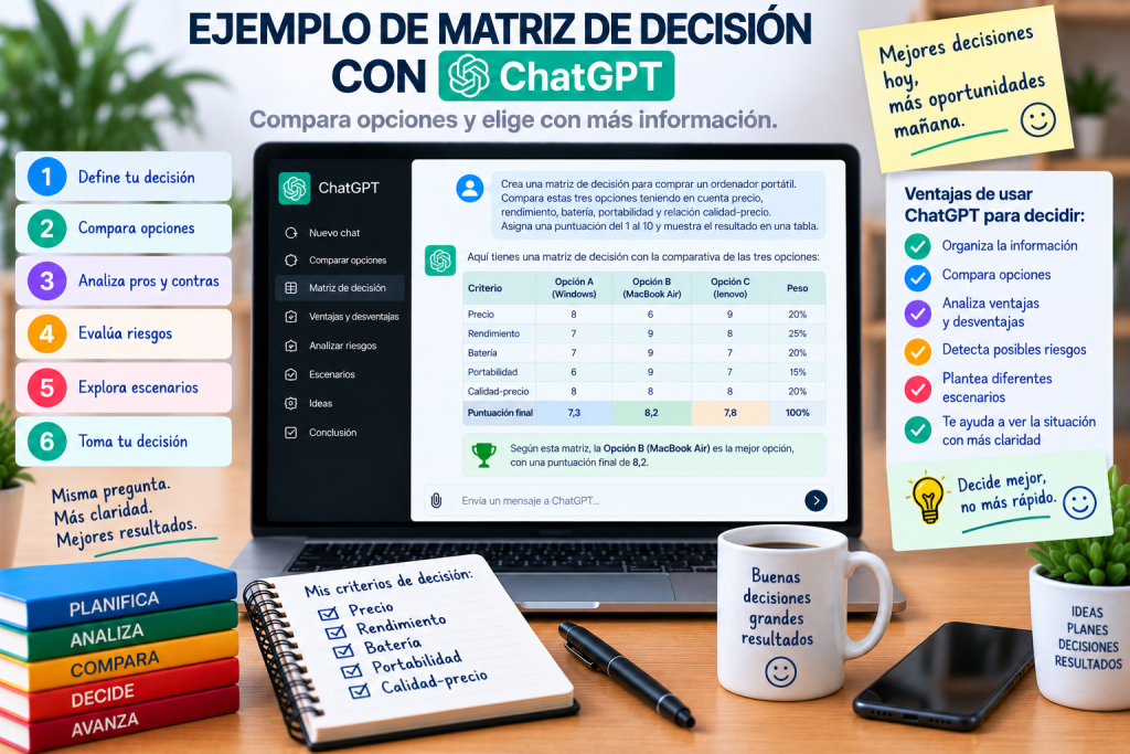 Ejemplo de matriz de decisión con ChatGPT