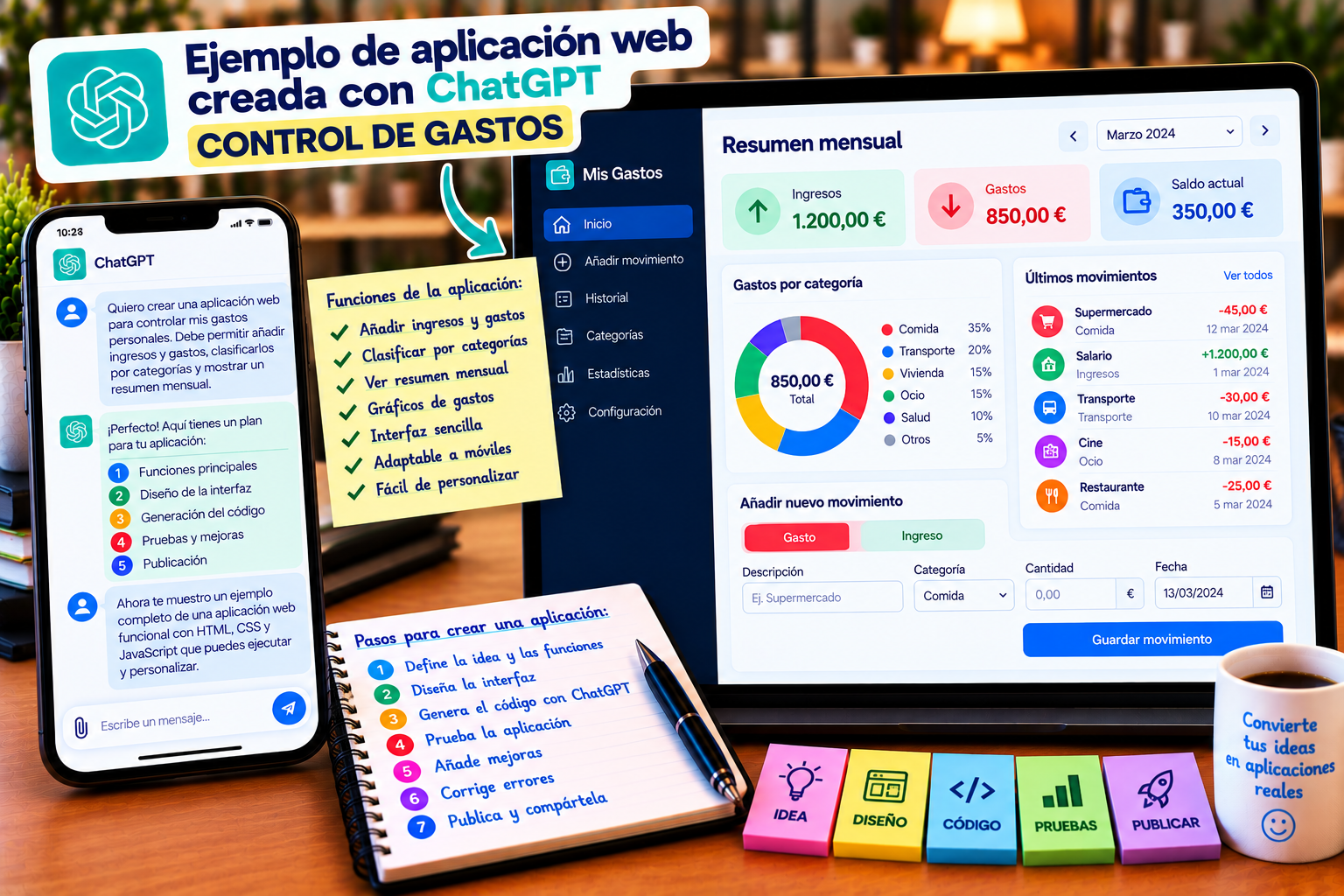 Ejemplo de aplicación web creada con ayuda de ChatGPT