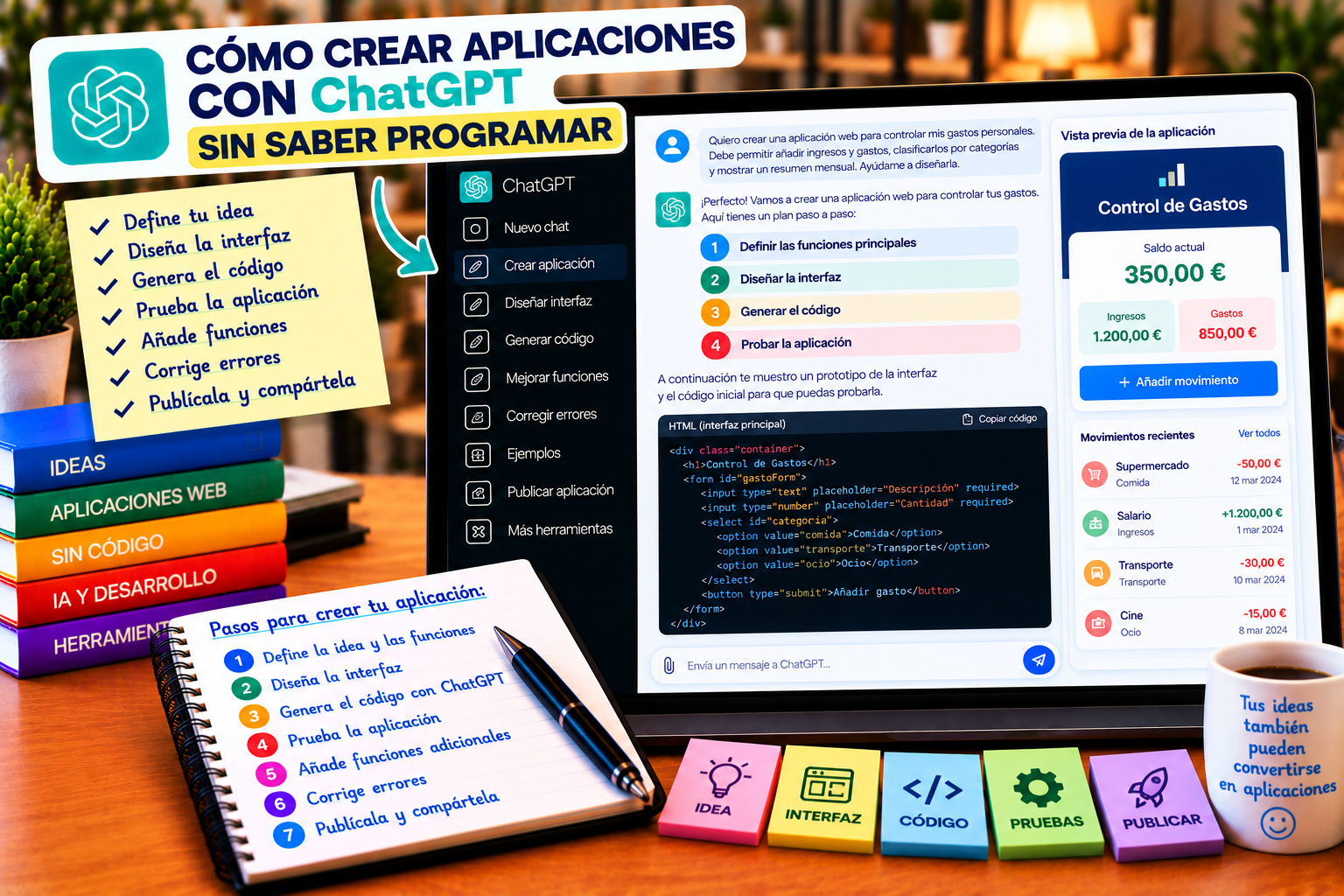 Cómo crear aplicaciones con ChatGPT sin saber programar