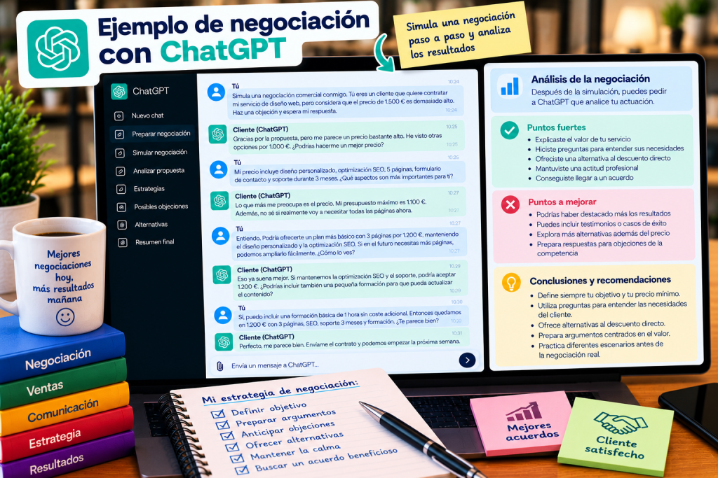 Ejemplo de negociación practicada con ChatGPT